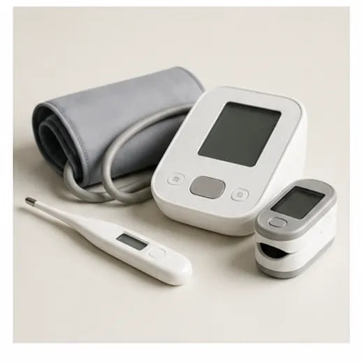 Home health devices on a clean white background